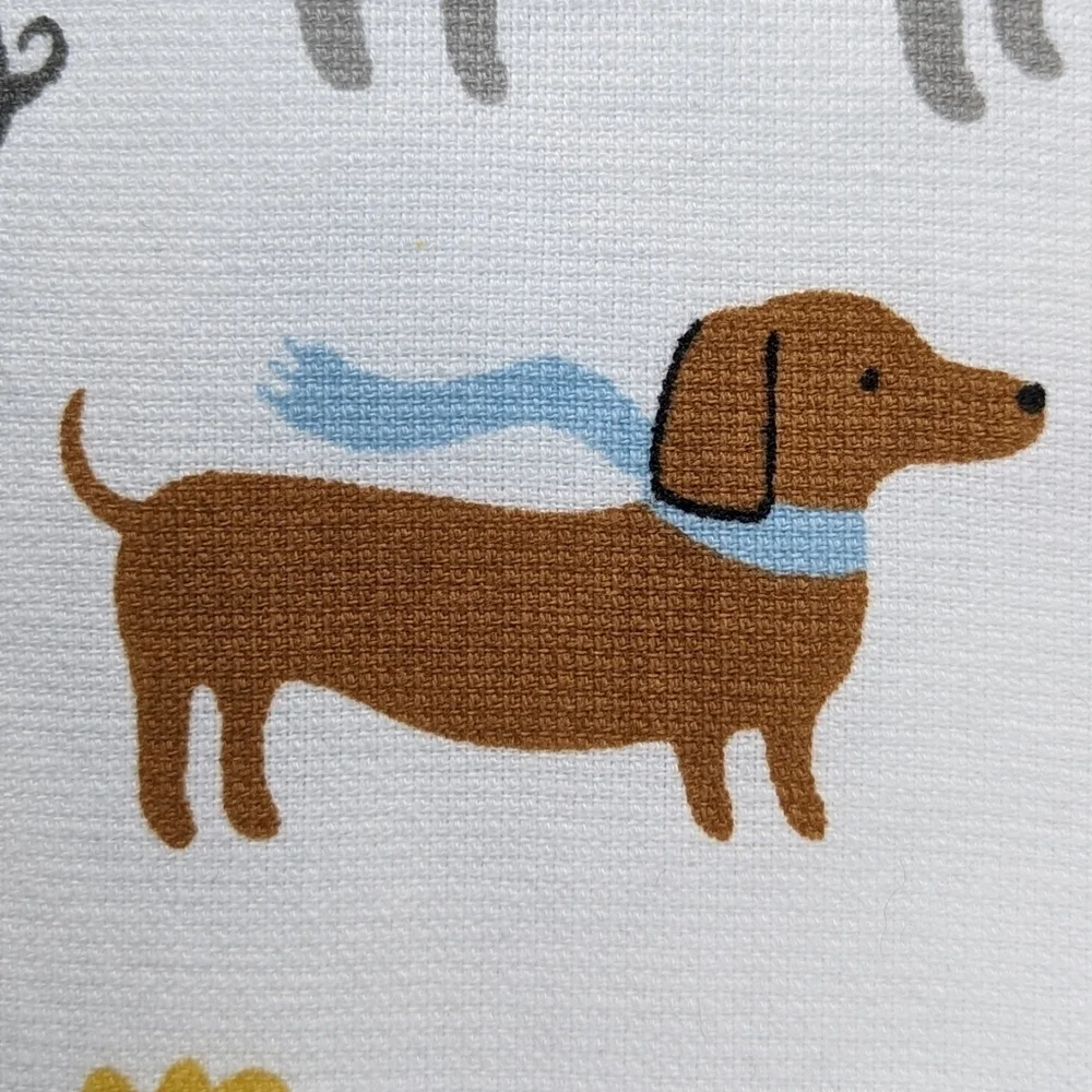 Kitchen Towels Set Of Three (3) Various Dog Breeds Multicolor Solid Grey NWT